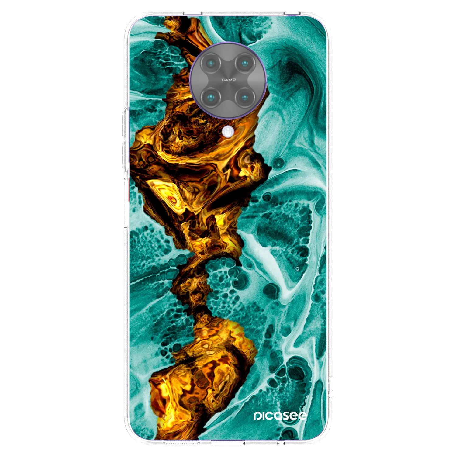 Picasee silikonowe przeźroczyste etui na Xiaomi Poco F2 Pro - Goldsky