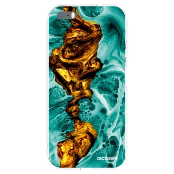 Picasee silikonowe przeźroczyste etui na Apple iPhone 5/5S/SE - Goldsky