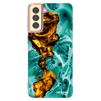 Picasee silikonowe przeźroczyste etui na Samsung Galaxy S21+ 5G G996F - Goldsky