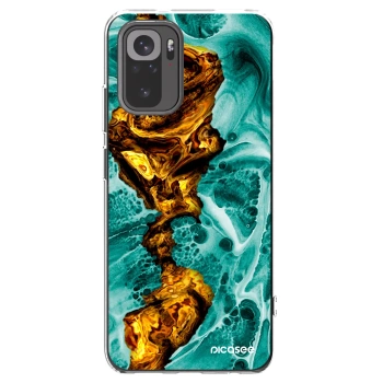 Picasee silikonowe przeźroczyste etui na Xiaomi Redmi Note 10 - Goldsky