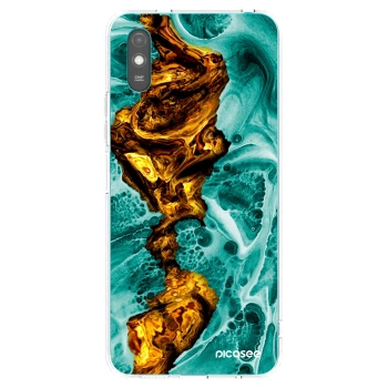 Picasee silikonowe przeźroczyste etui na Xiaomi Redmi 9AT - Goldsky