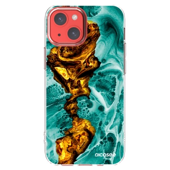 Picasee silikonowe przeźroczyste etui na Apple iPhone 13 mini - Goldsky