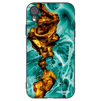 Picasee silikonowe czarne etui na Apple iPhone XR - Goldsky