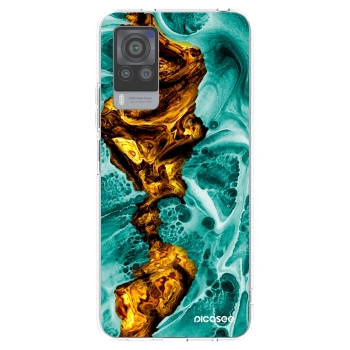 Picasee silikonowe przeźroczyste etui na Vivo X60 Pro 5G - Goldsky