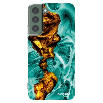 Picasee silikonowe przeźroczyste etui na Samsung Galaxy S22+ 5G - Goldsky