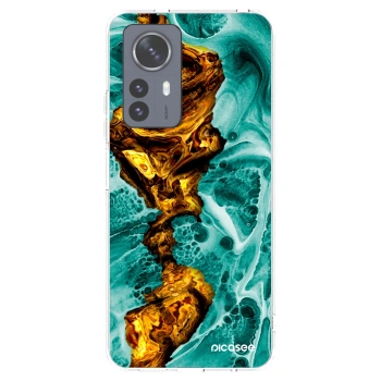 Picasee silikonowe przeźroczyste etui na Xiaomi 12 Pro - Goldsky