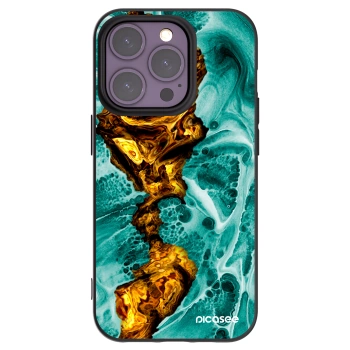 Picasee silikonowe czarne etui na Apple iPhone 14 Pro - Goldsky