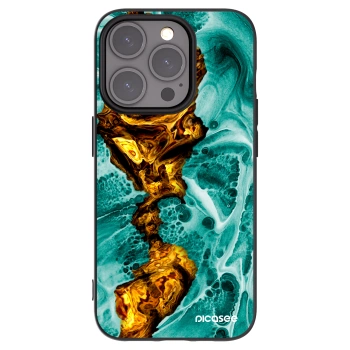 Picasee silikonowe czarne etui na Apple iPhone 15 Pro - Goldsky
