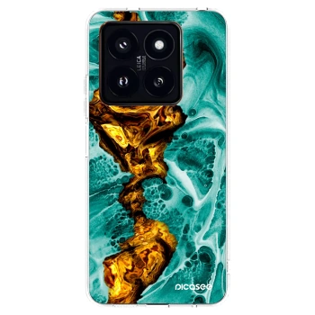 Picasee silikonowe przeźroczyste etui na Xiaomi 14 Pro - Goldsky