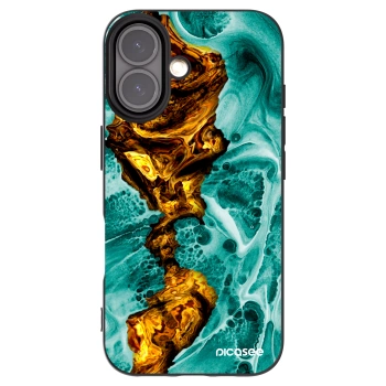 Picasee silikonowe czarne etui na Apple iPhone 16 - Goldsky