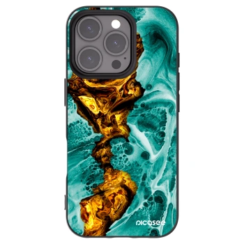 Picasee silikonowe czarne etui na Apple iPhone 16 Pro - Goldsky