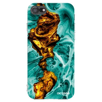 Picasee silikonowe przeźroczyste etui na Apple iPhone 8 - Goldsky