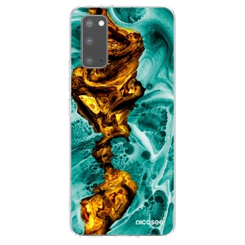 Picasee silikonowe przeźroczyste etui na Samsung Galaxy S20 G980F - Goldsky