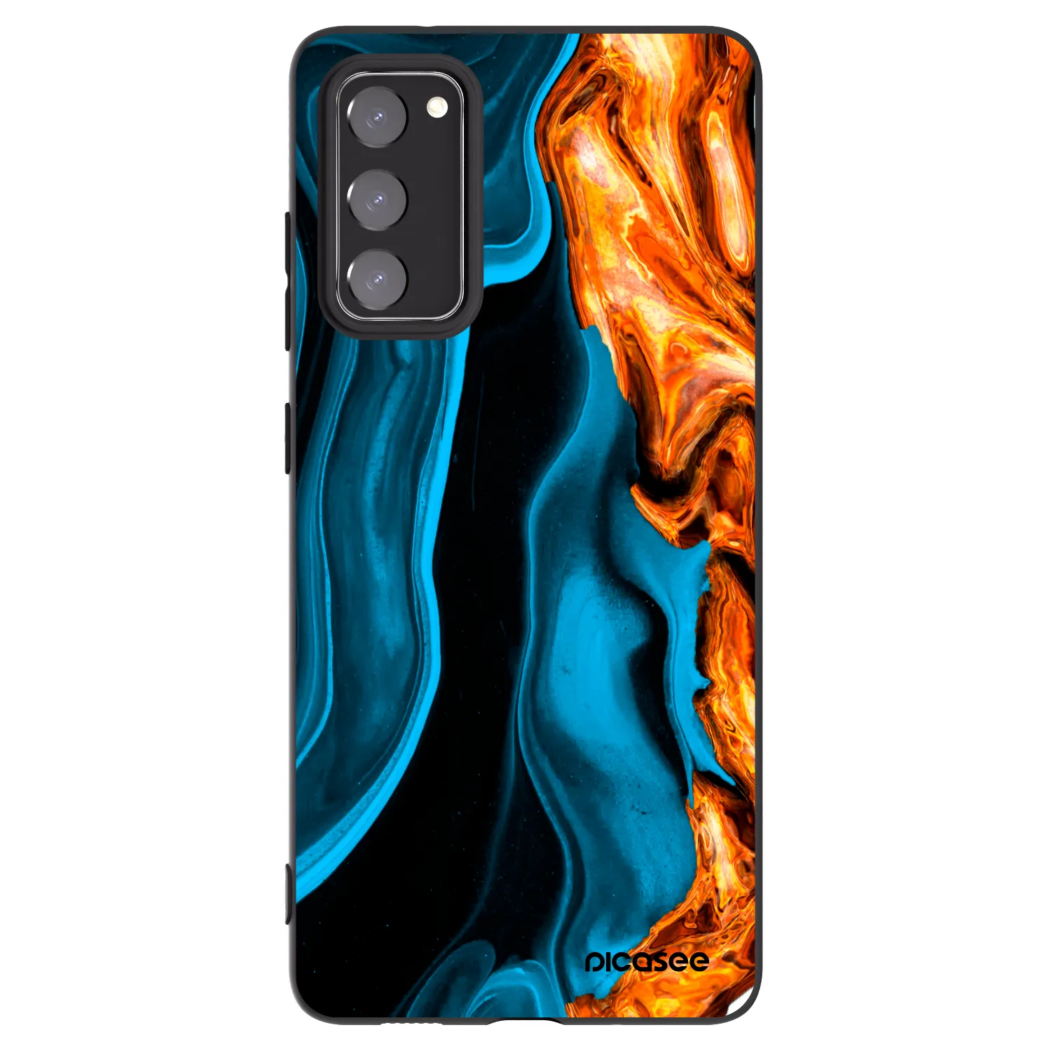 Picasee silikonowe czarne etui na Samsung Galaxy S20 FE - Gold blue