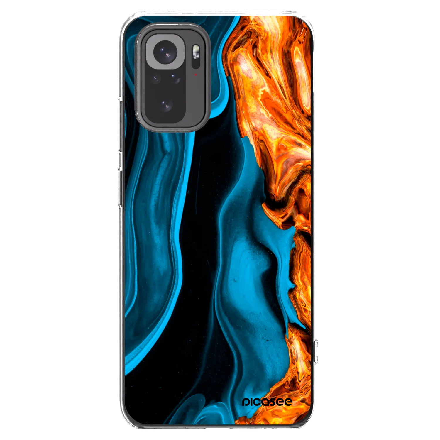 Picasee silikonowe przeźroczyste etui na Xiaomi Redmi Note 10 - Gold blue