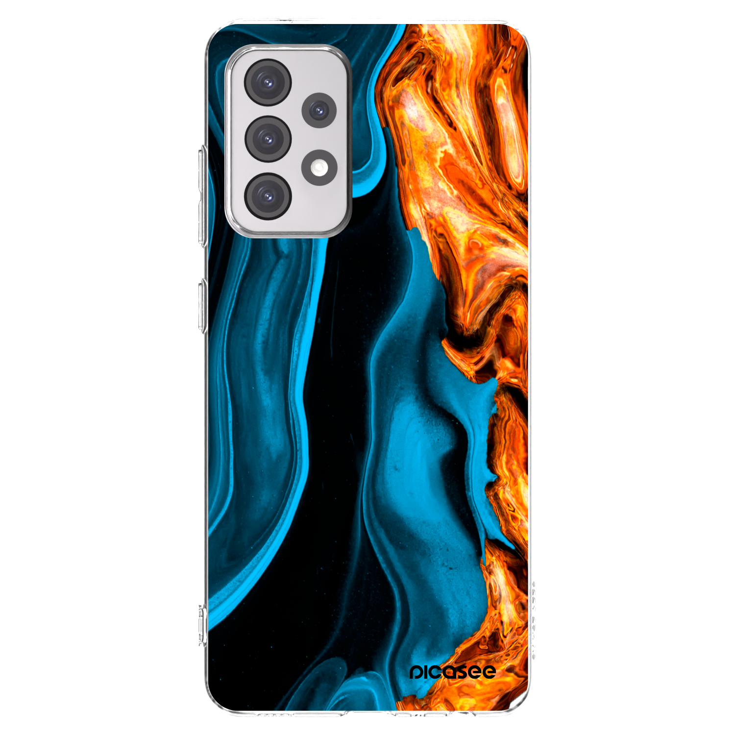 Picasee silikonowe przeźroczyste etui na Samsung Galaxy A52 5G A525F - Gold blue