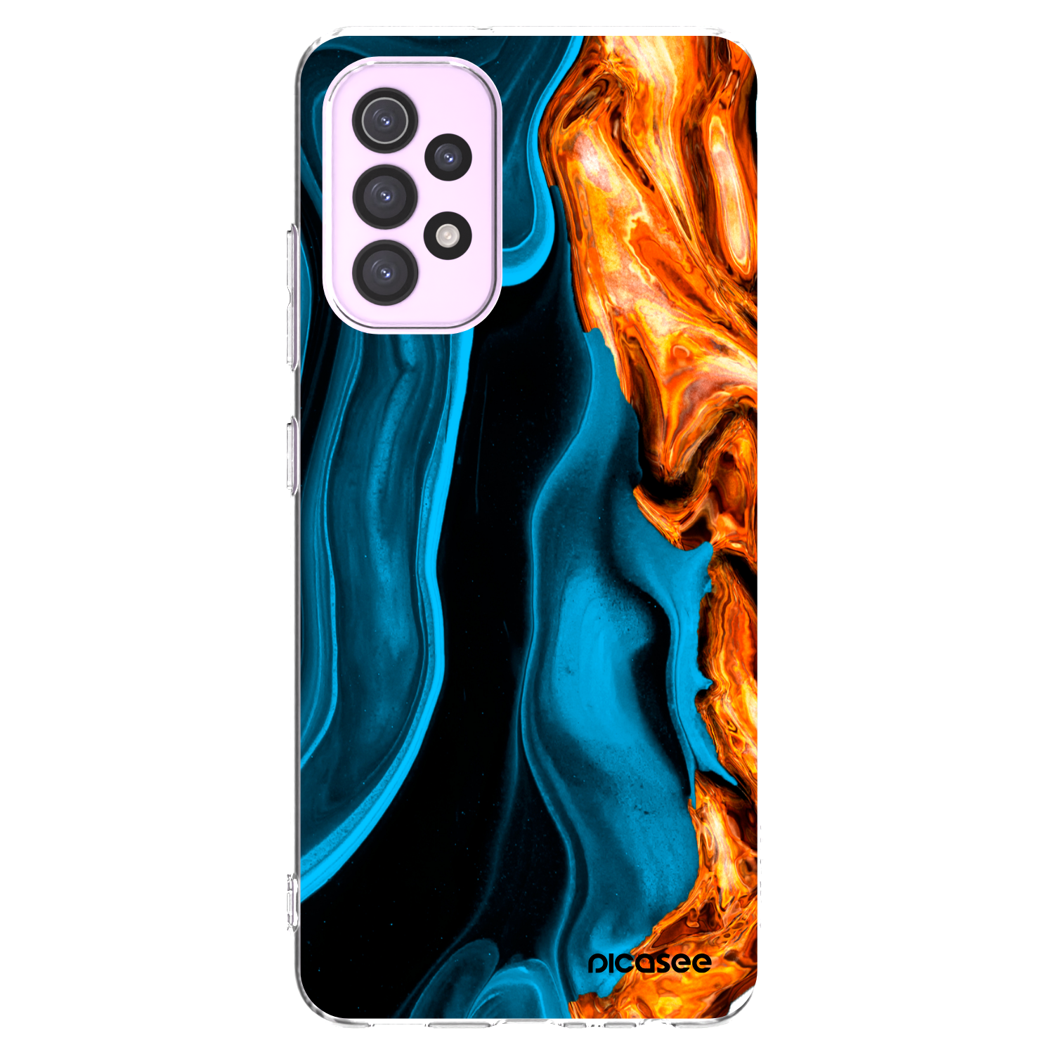 Picasee silikonowe przeźroczyste etui na Samsung Galaxy A32 5G A326B - Gold blue