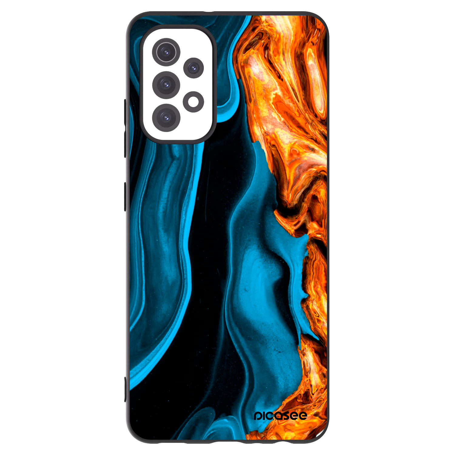 Picasee silikonowe czarne etui na Samsung Galaxy A32 5G A326B - Gold blue