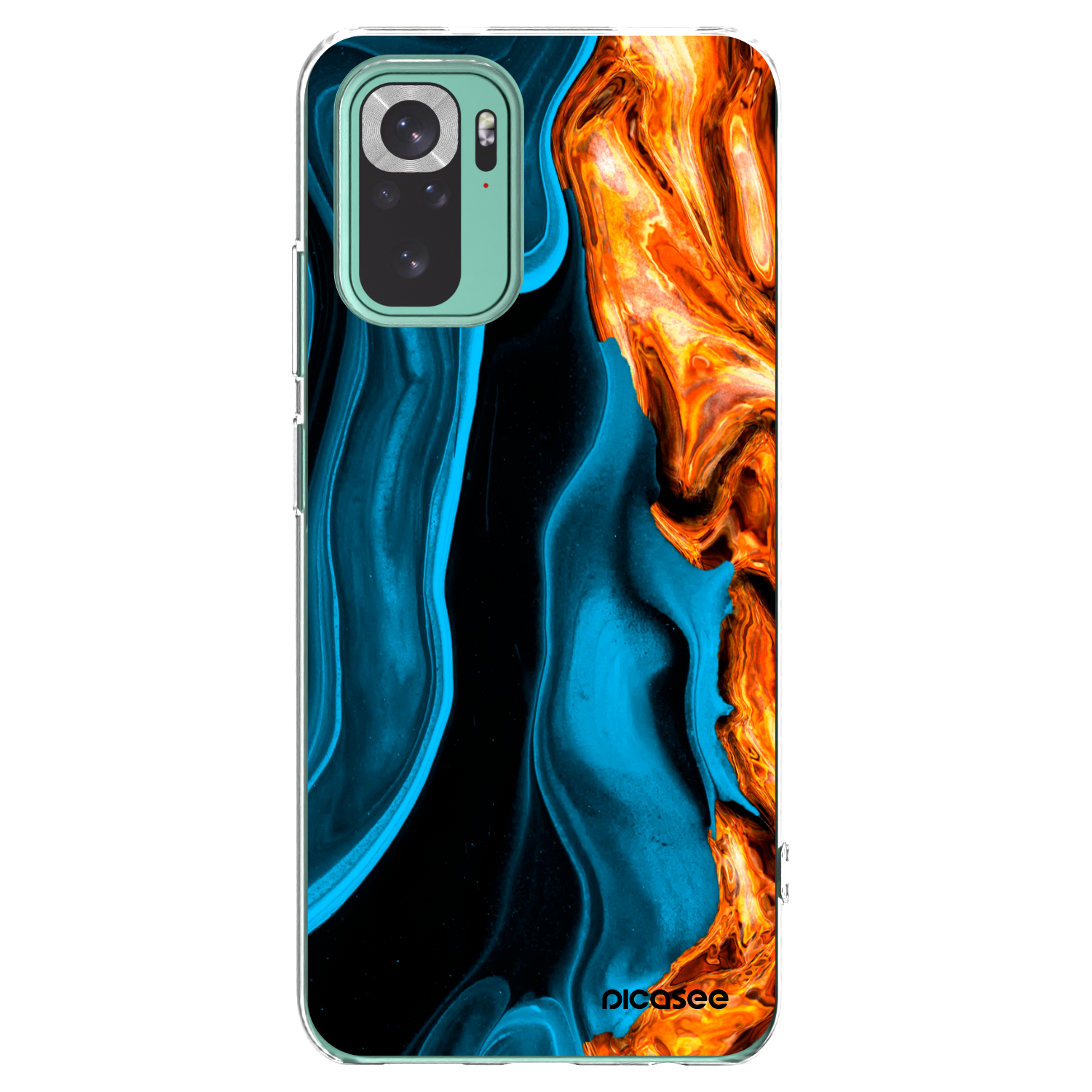 Picasee silikonowe przeźroczyste etui na Xiaomi Redmi Note 10 Pro - Gold blue