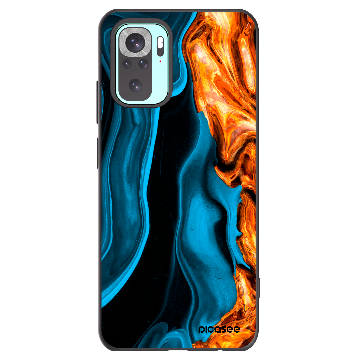 Picasee silikonowe czarne etui na Xiaomi Redmi Note 10 Pro - Gold blue