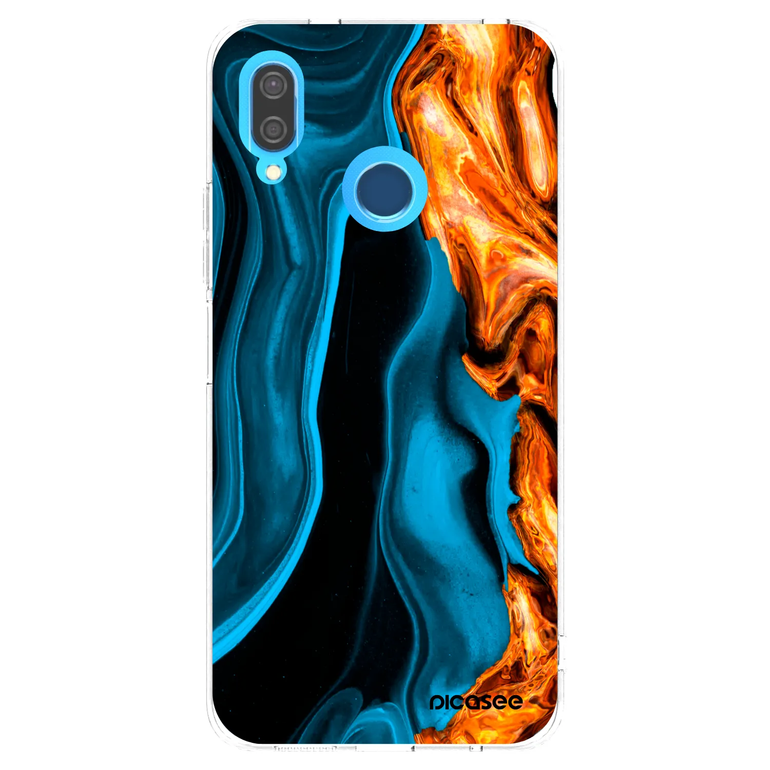 Picasee silikonowe przeźroczyste etui na Huawei P20 Lite - Gold blue