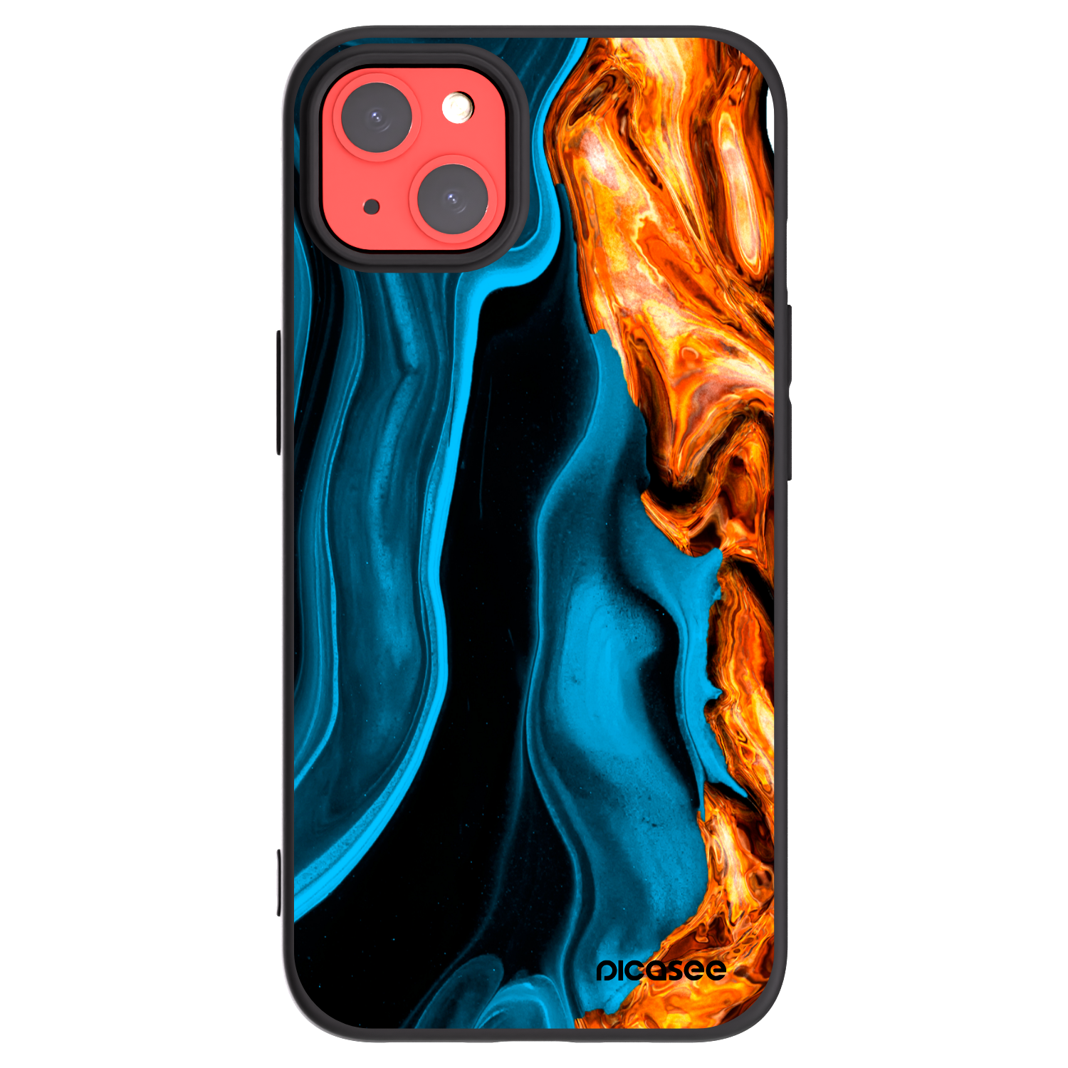 Picasee silikonowe czarne etui na Apple iPhone 13 - Gold blue