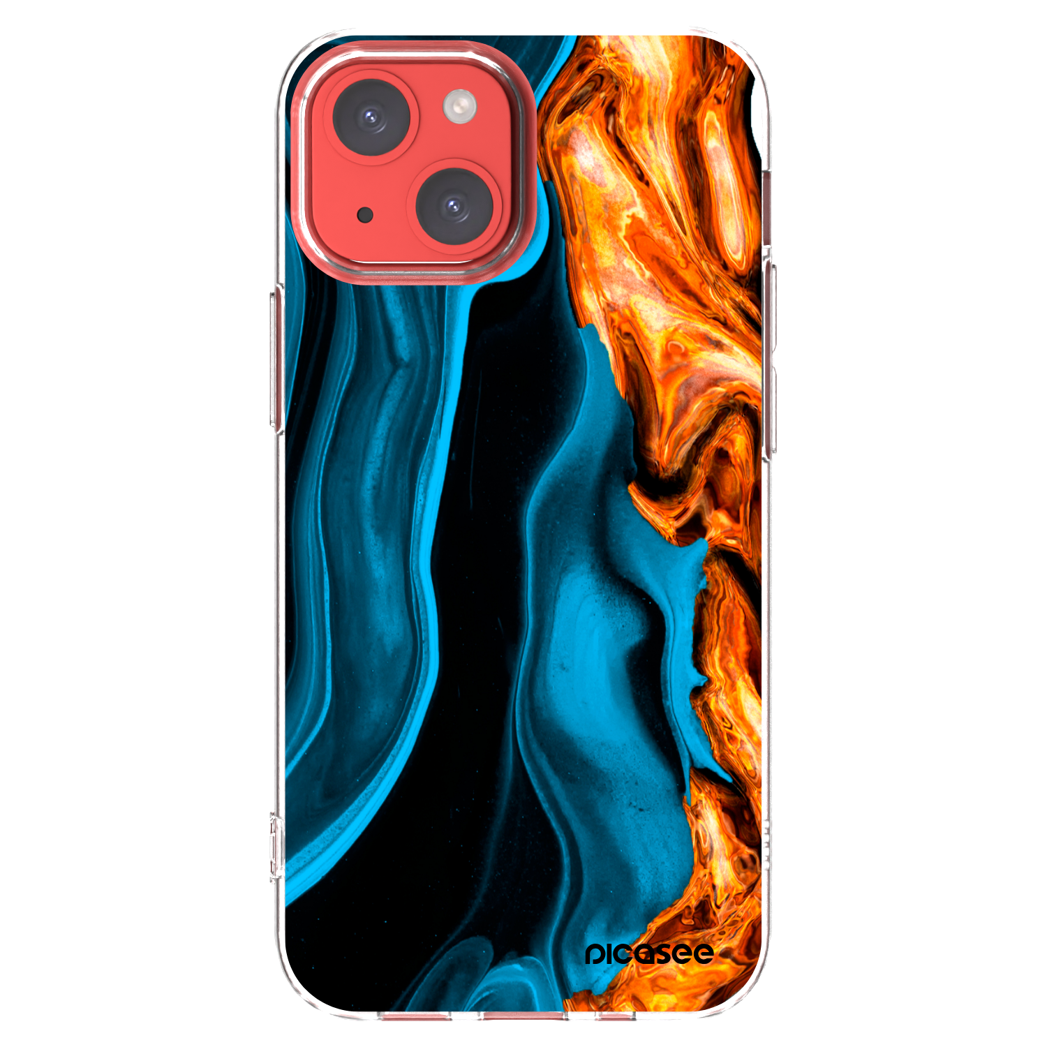 Picasee silikonowe przeźroczyste etui na Apple iPhone 13 mini - Gold blue