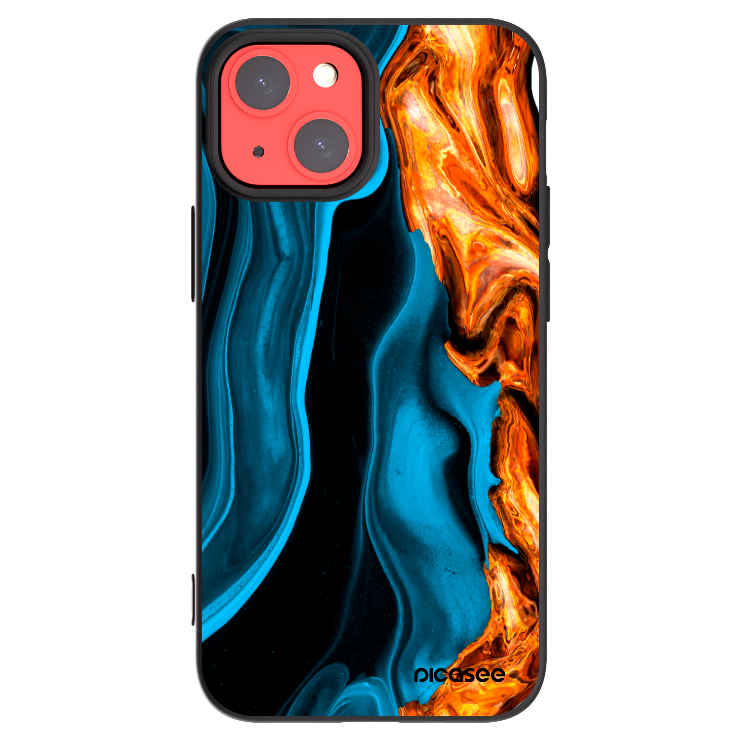 Picasee silikonowe czarne etui na Apple iPhone 13 mini - Gold blue
