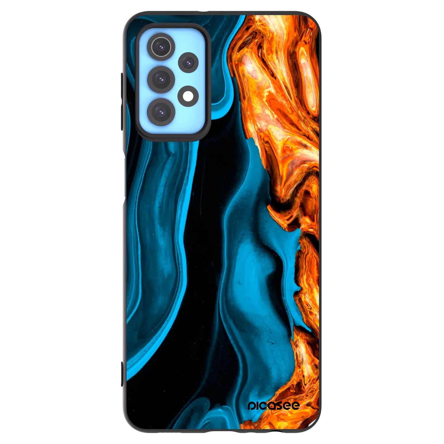 Picasee silikonowe czarne etui na Samsung Galaxy A32 4G SM-A325F - Gold blue