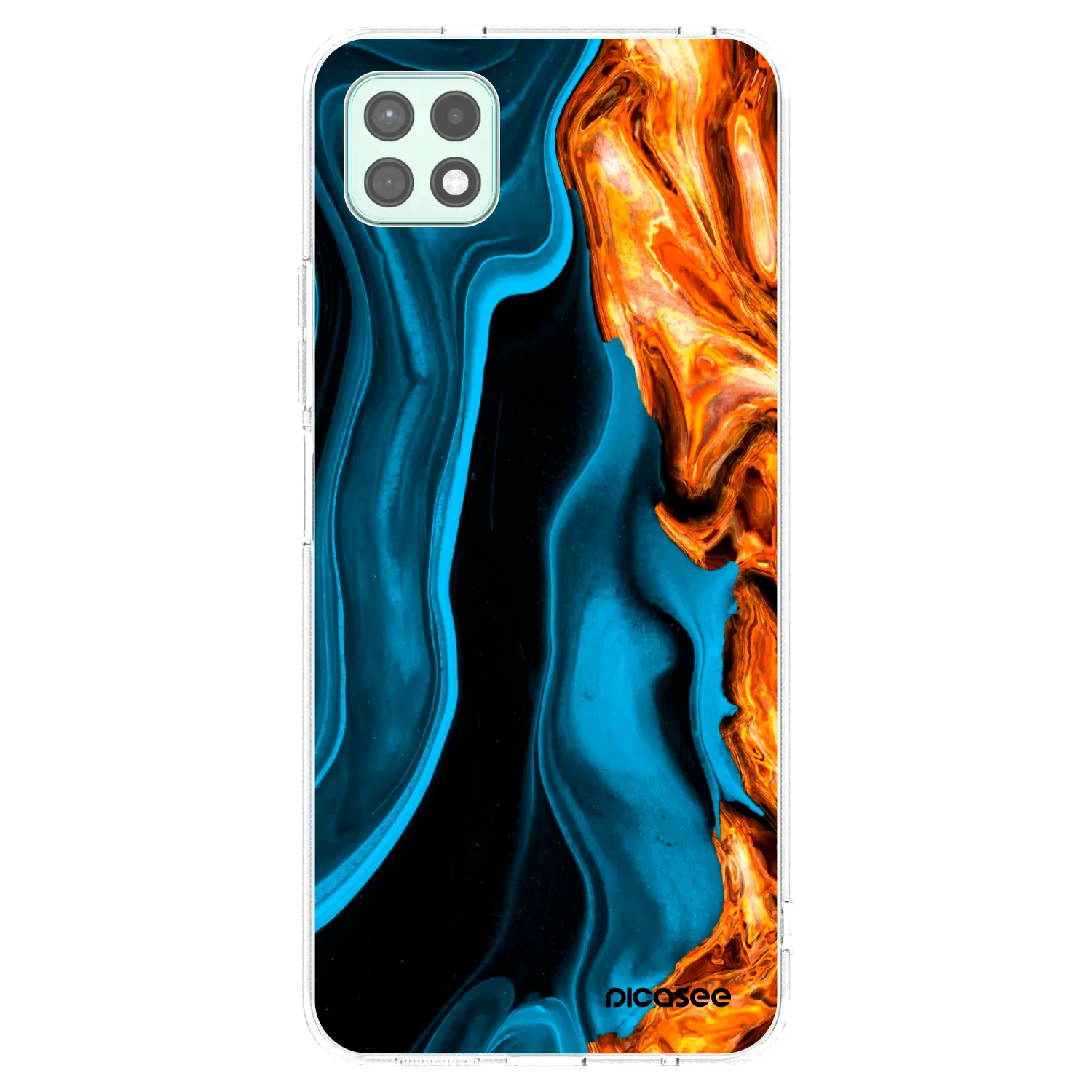 Picasee silikonowe przeźroczyste etui na Samsung Galaxy A22 A226B 5G - Gold blue