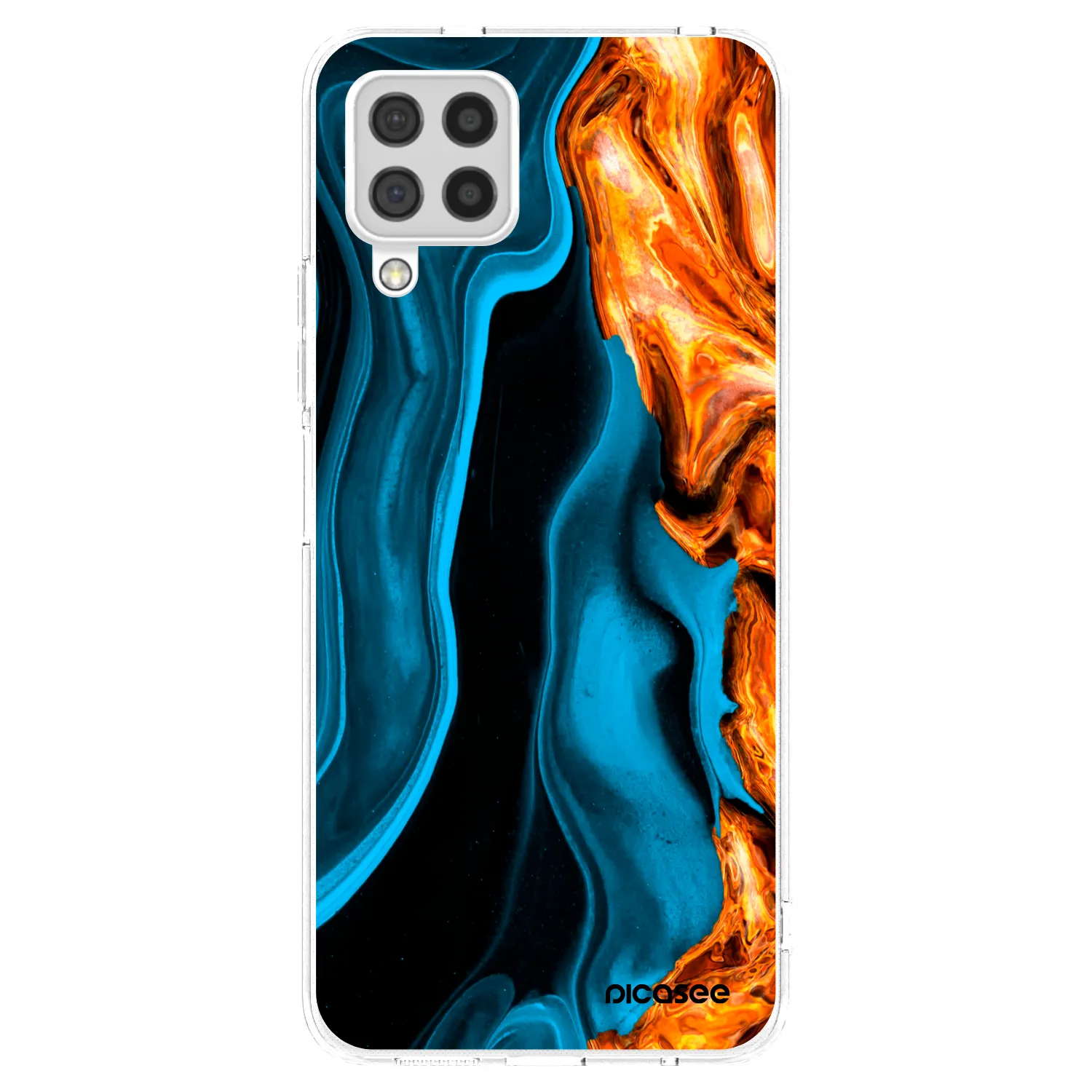 Picasee silikonowe przeźroczyste etui na Samsung Galaxy A22 A225F 4G - Gold blue