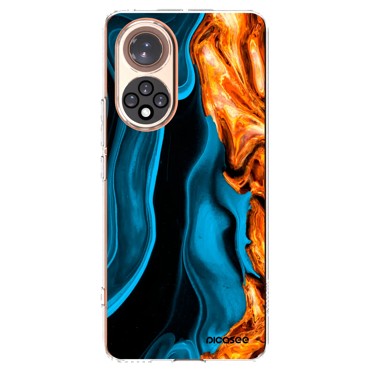 Picasee silikonowe przeźroczyste etui na Honor 50 5G - Gold blue