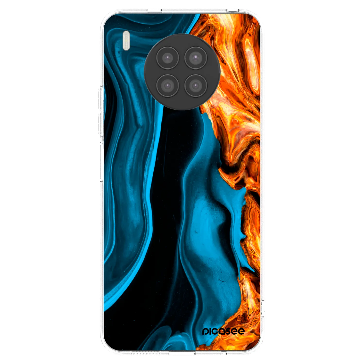 Picasee silikonowe przeźroczyste etui na Huawei Nova 8i - Gold blue