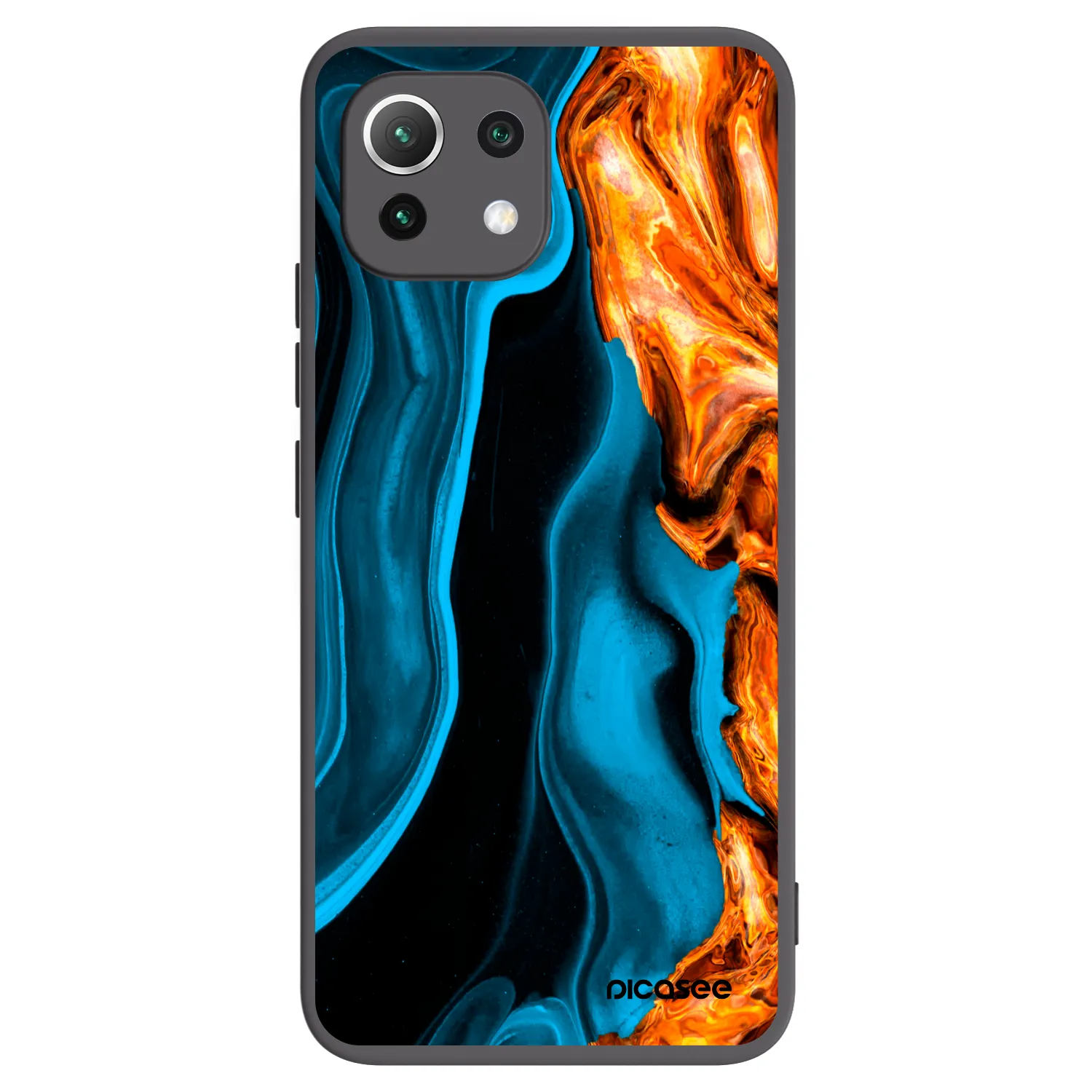 Picasee silikonowe czarne etui na Xiaomi 11 Lite 5G NE - Gold blue