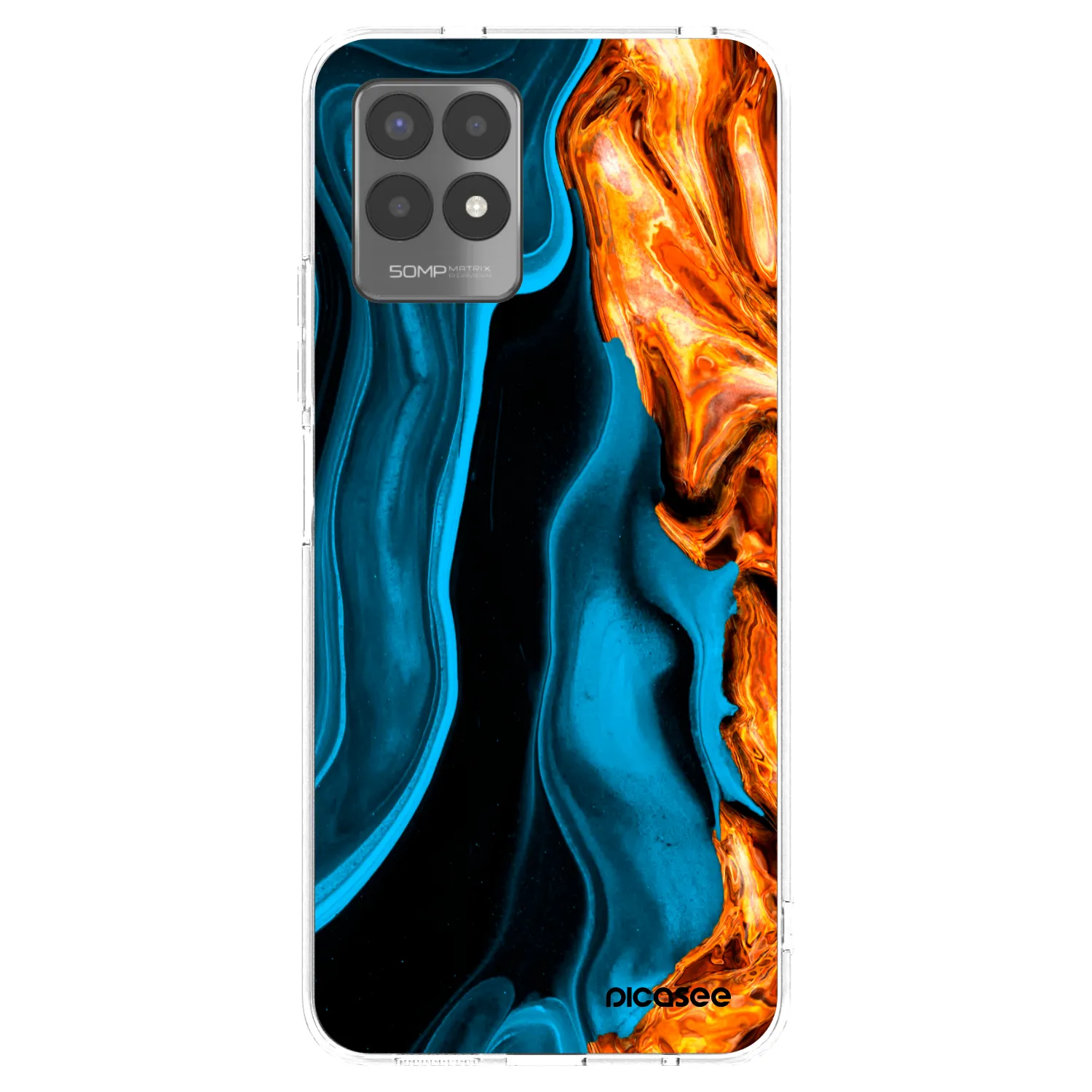 Picasee silikonowe przeźroczyste etui na Realme 8i - Gold blue