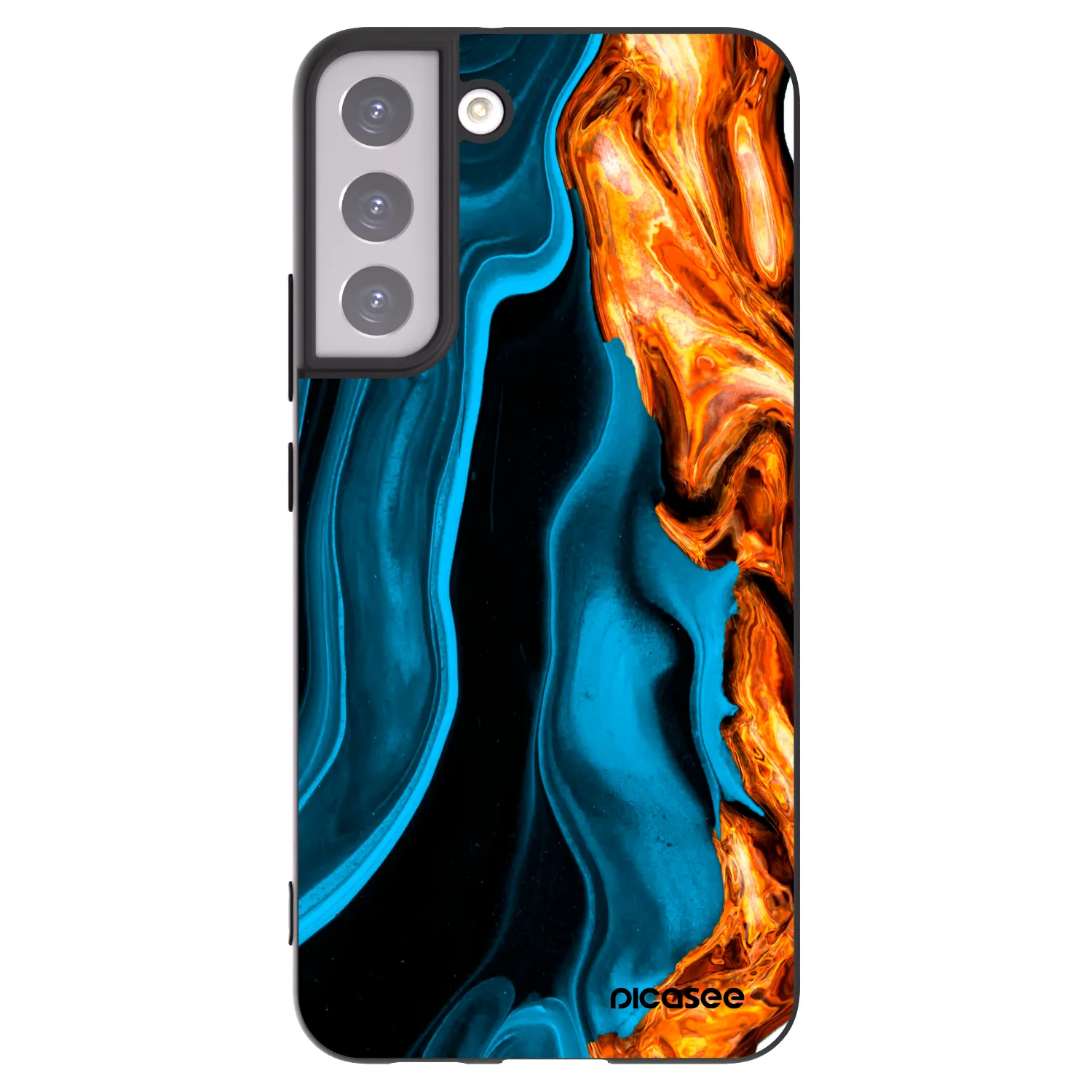 Picasee silikonowe czarne etui na Samsung Galaxy S22+ 5G - Gold blue