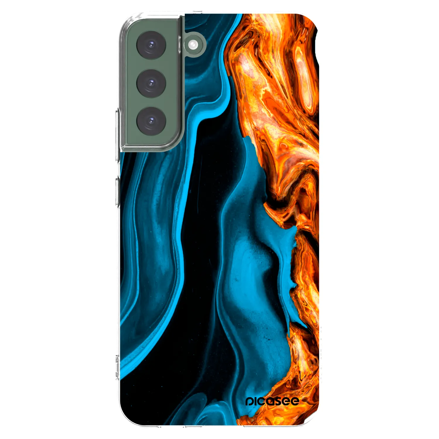 Picasee silikonowe przeźroczyste etui na Samsung Galaxy S22+ 5G - Gold blue