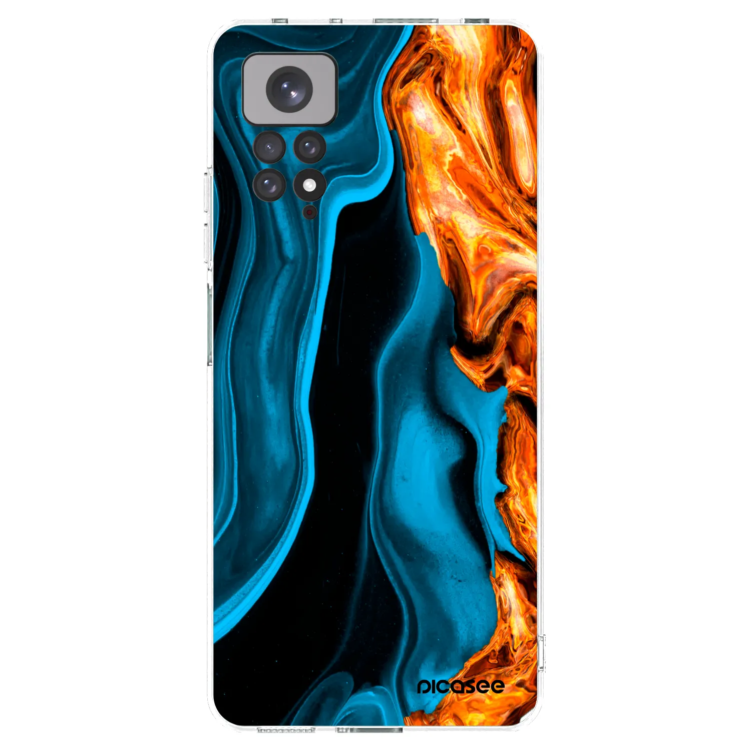 Picasee silikonowe przeźroczyste etui na Xiaomi Redmi Note 11S 4G - Gold blue