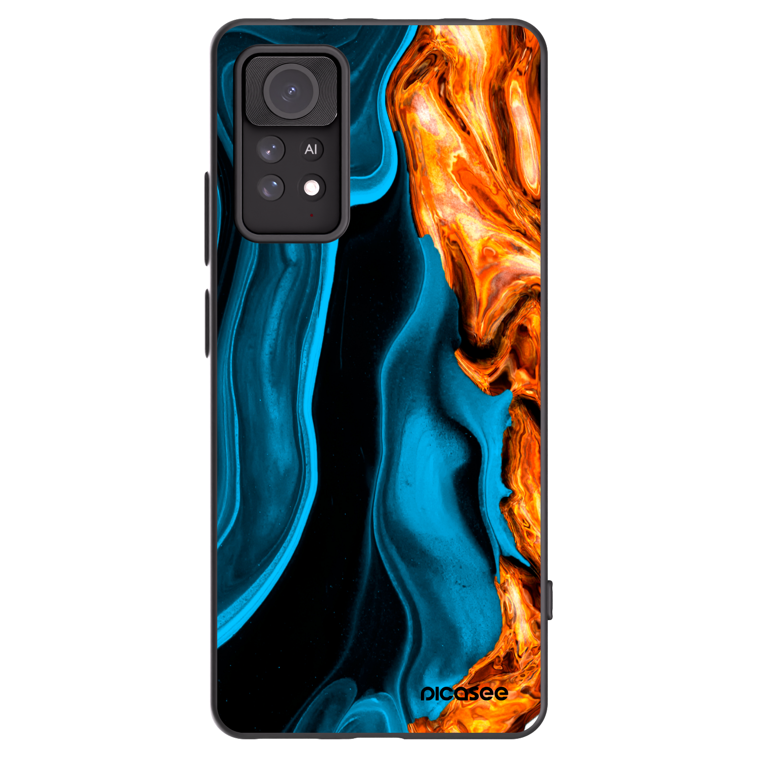 Picasee silikonowe czarne etui na Xiaomi Redmi Note 11 Pro 5G - Gold blue