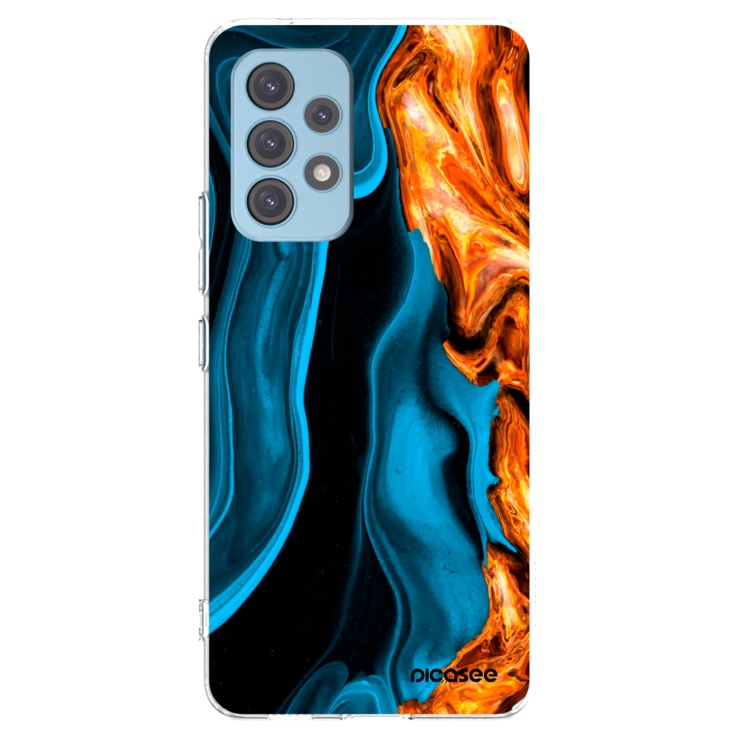 Picasee silikonowe przeźroczyste etui na Samsung Galaxy A53 5G A536 - Gold blue