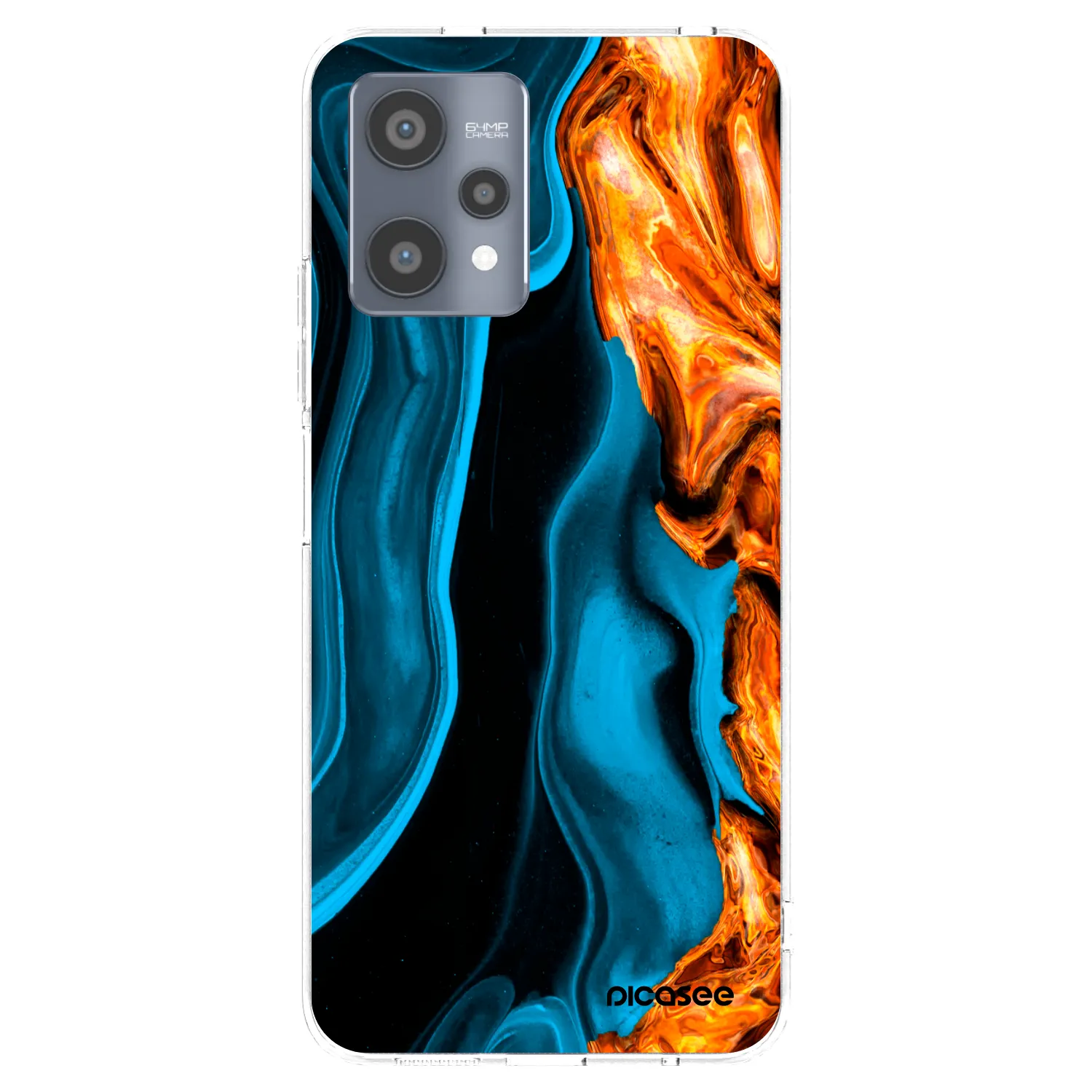 Picasee silikonowe przeźroczyste etui na Realme 9 Pro 5G - Gold blue