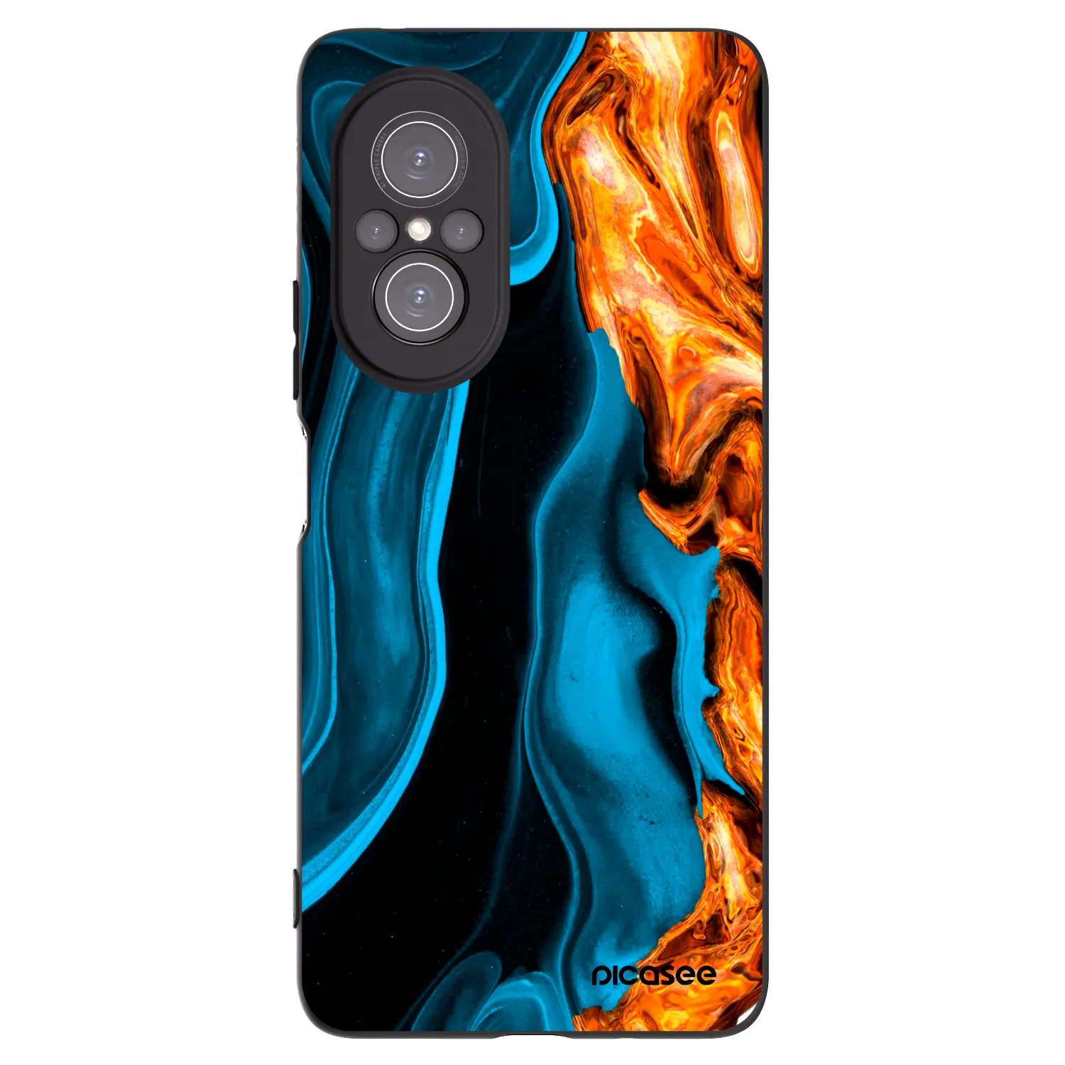 Picasee silikonowe czarne etui na Huawei Nova 9 SE - Gold blue