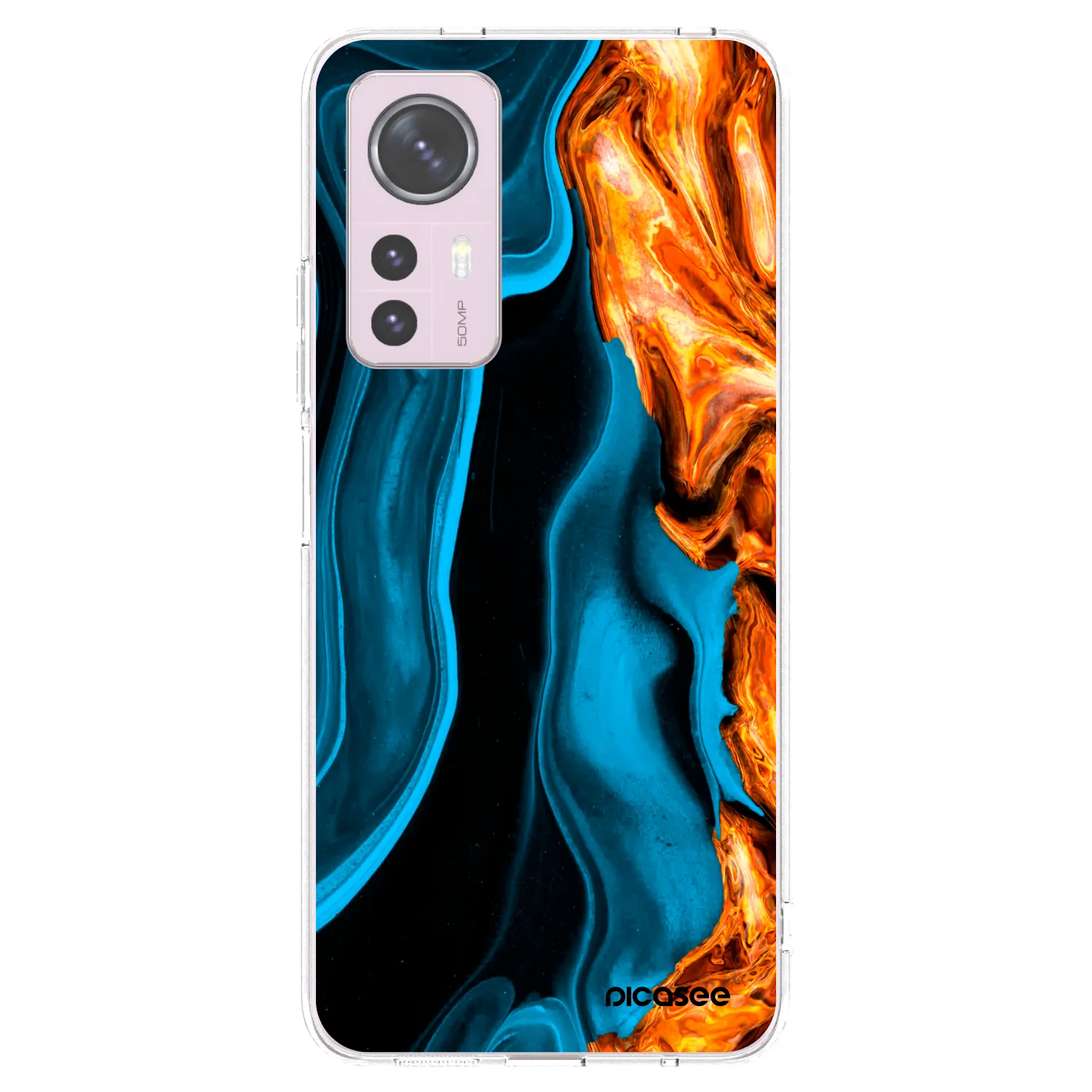 Picasee silikonowe przeźroczyste etui na Xiaomi 12 - Gold blue