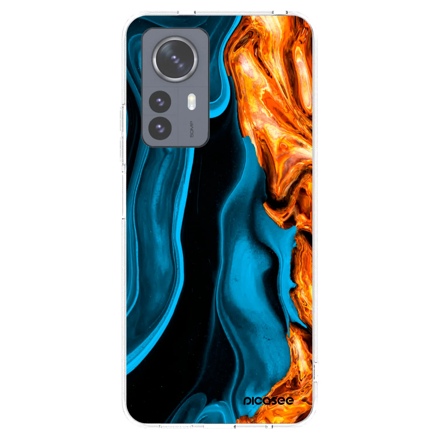 Picasee silikonowe przeźroczyste etui na Xiaomi 12 Pro - Gold blue