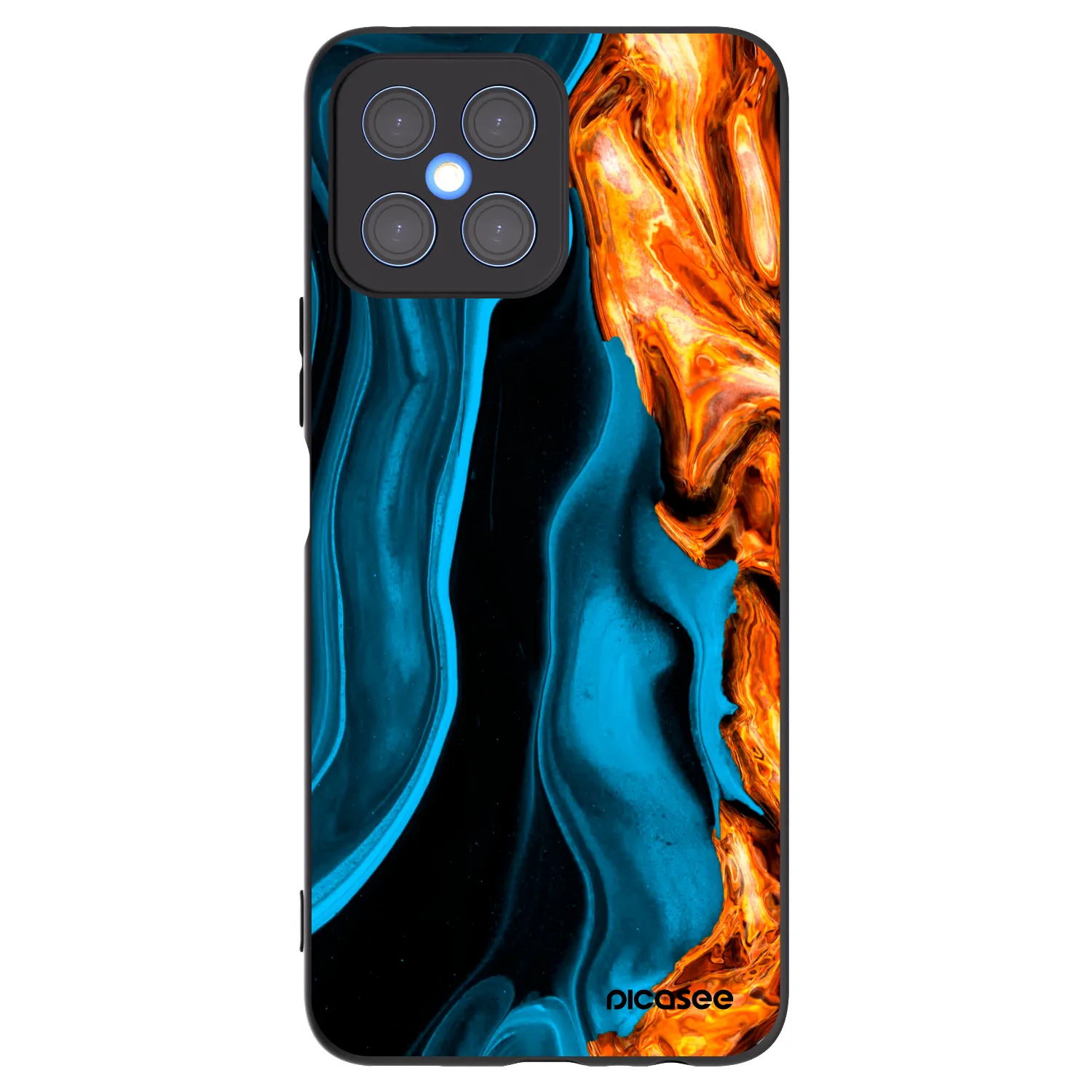 Picasee silikonowe czarne etui na Honor X8 4G - Gold blue
