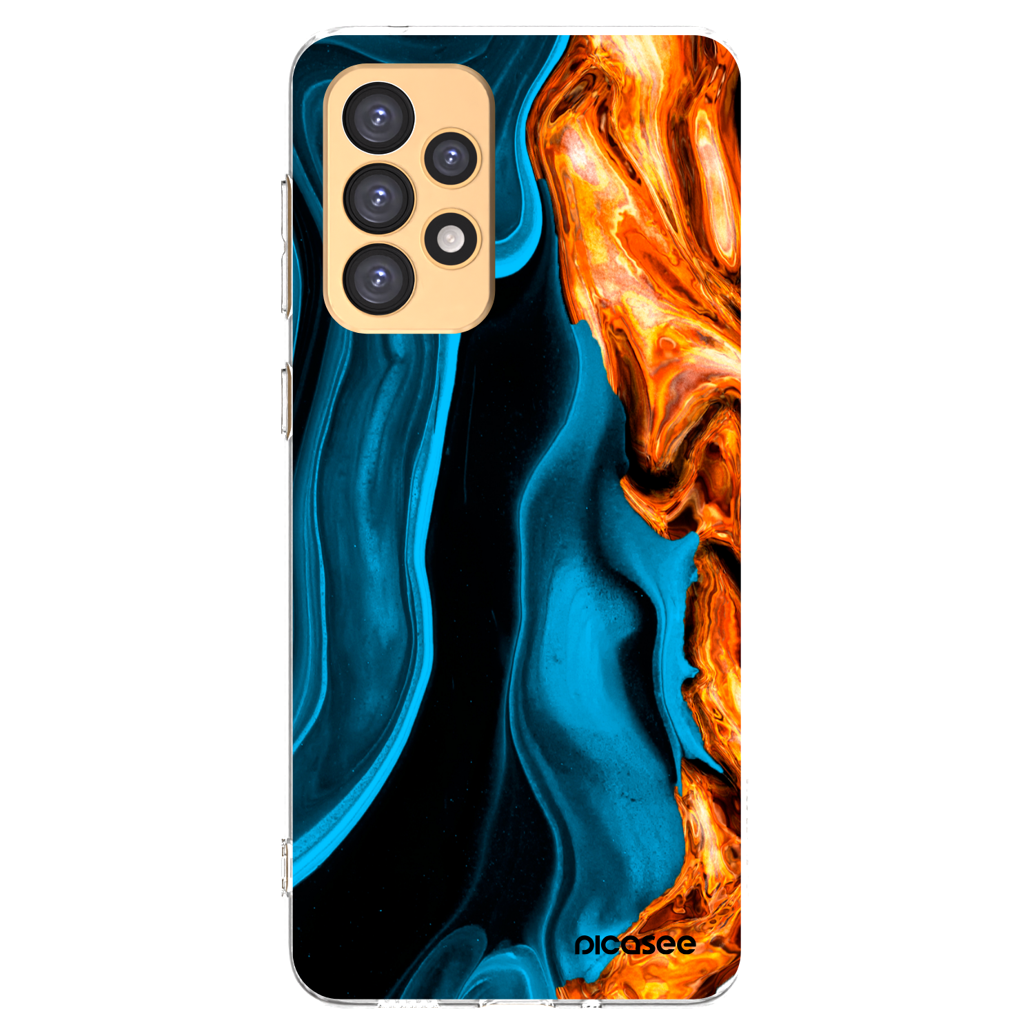 Picasee silikonowe przeźroczyste etui na Samsung Galaxy A33 5G A336 - Gold blue