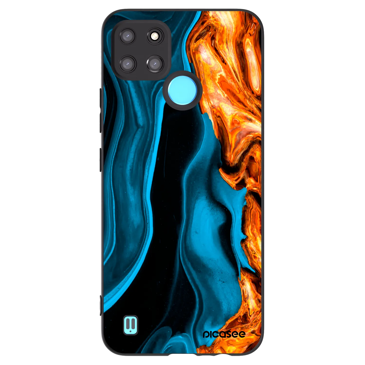 Picasee silikonowe czarne etui na Realme C21Y - Gold blue