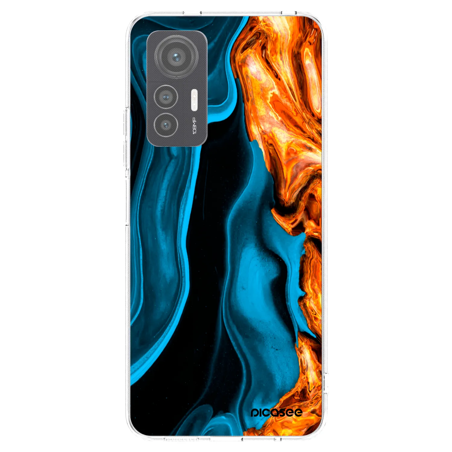 Picasee silikonowe przeźroczyste etui na Xiaomi 12 Lite - Gold blue