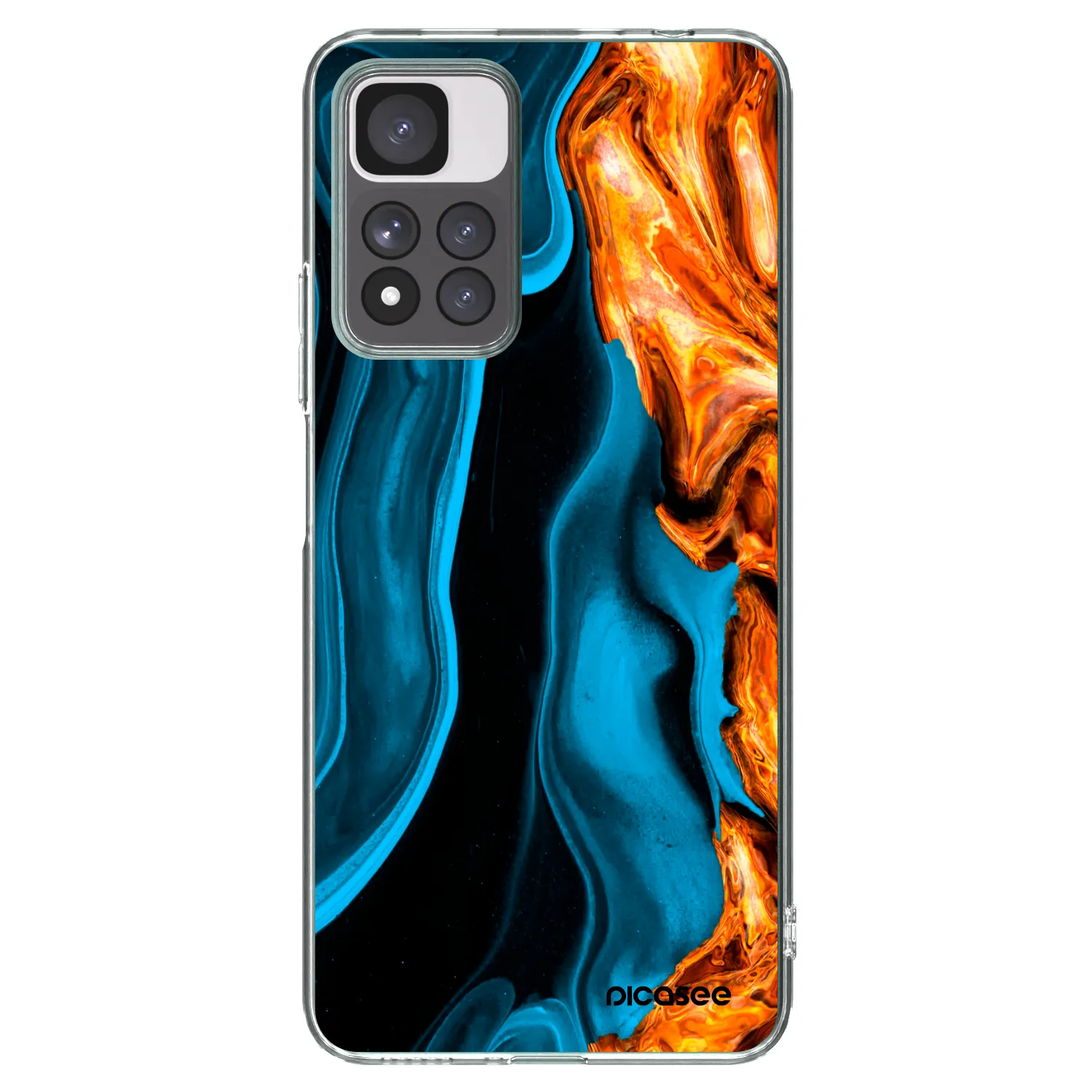 Picasee silikonowe przeźroczyste etui na Xiaomi Redmi Note 11 Pro+ 5G - Gold blue
