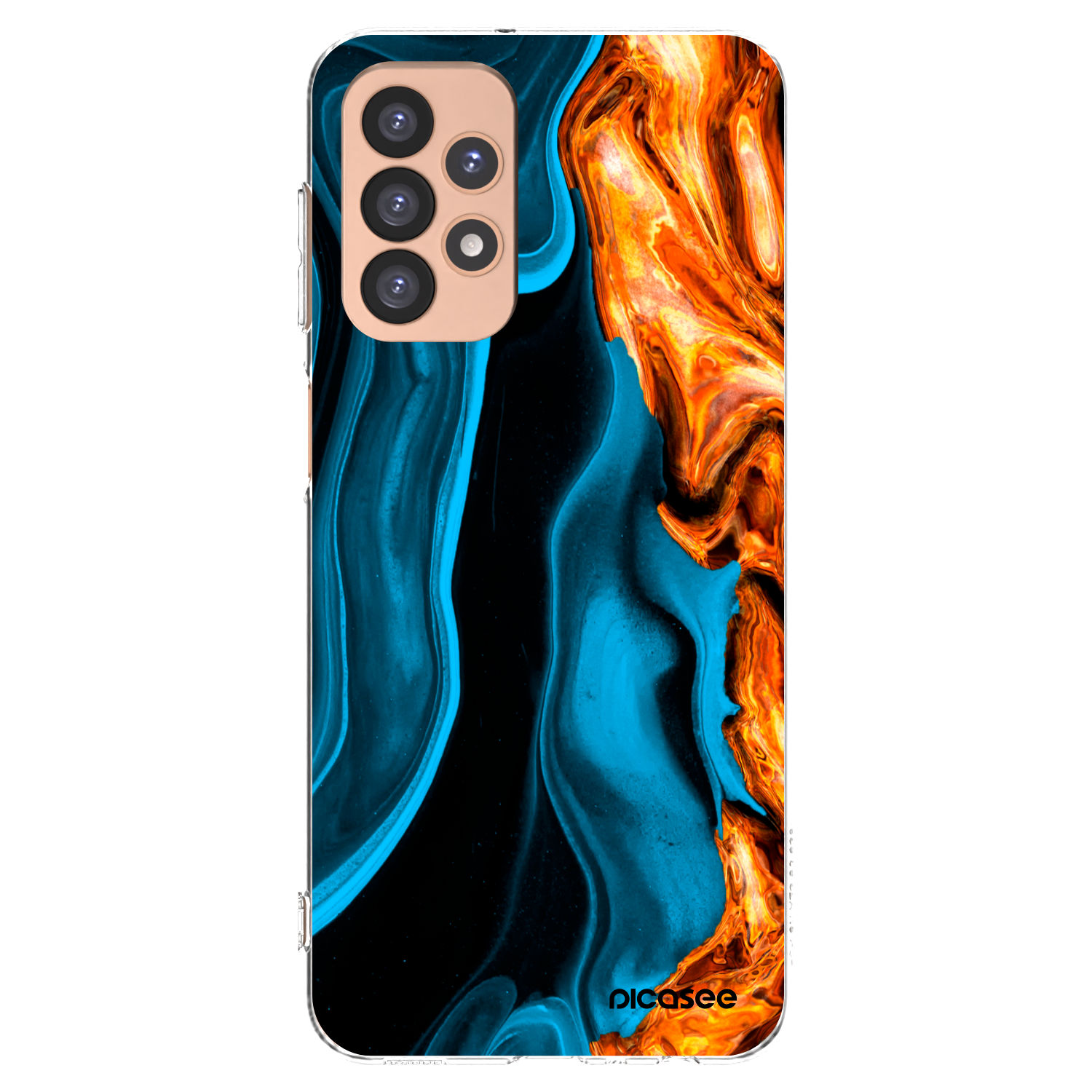 Picasee silikonowe przeźroczyste etui na Samsung Galaxy A23 A236B 5G - Gold blue